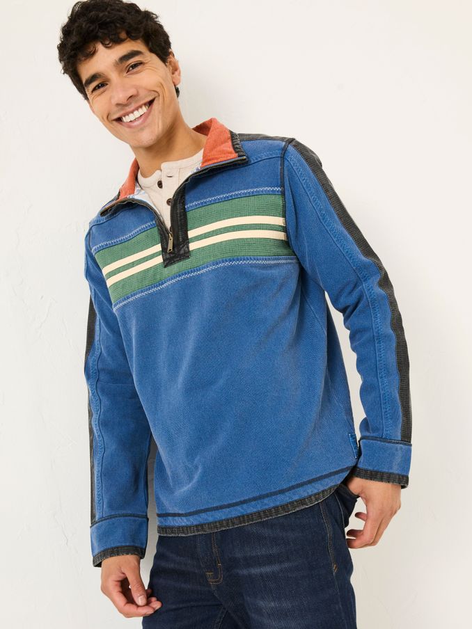 Blue Denim 100% Cotton Airlie Panel Sweat Top (AB4147) | £38