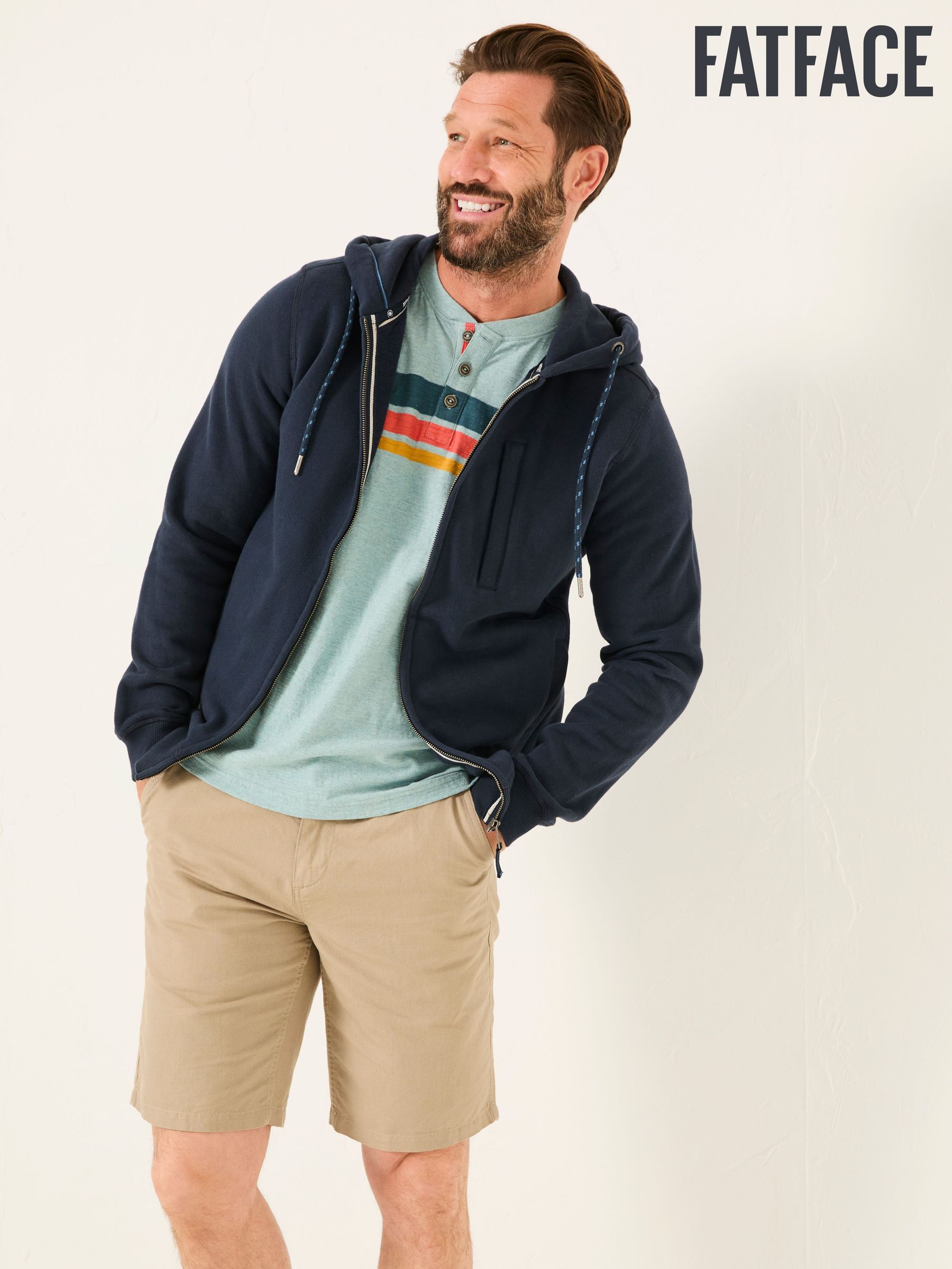 Brooke Navy Blue Zip Through Hoodie (AB4150) | £55