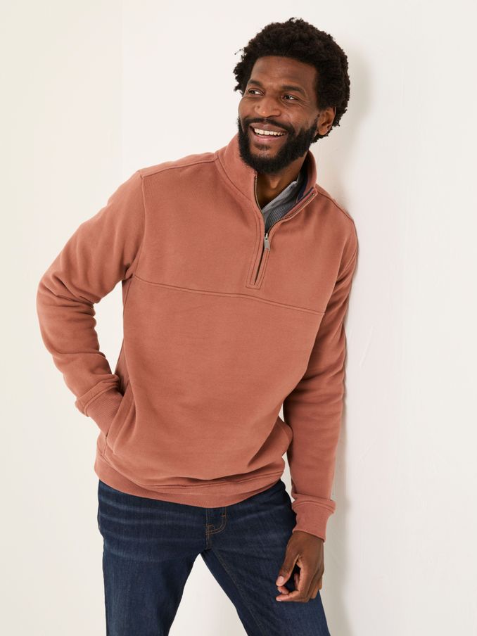 Brooke Rust Brown Half Neck Sweatshirt (AB4154) | £30