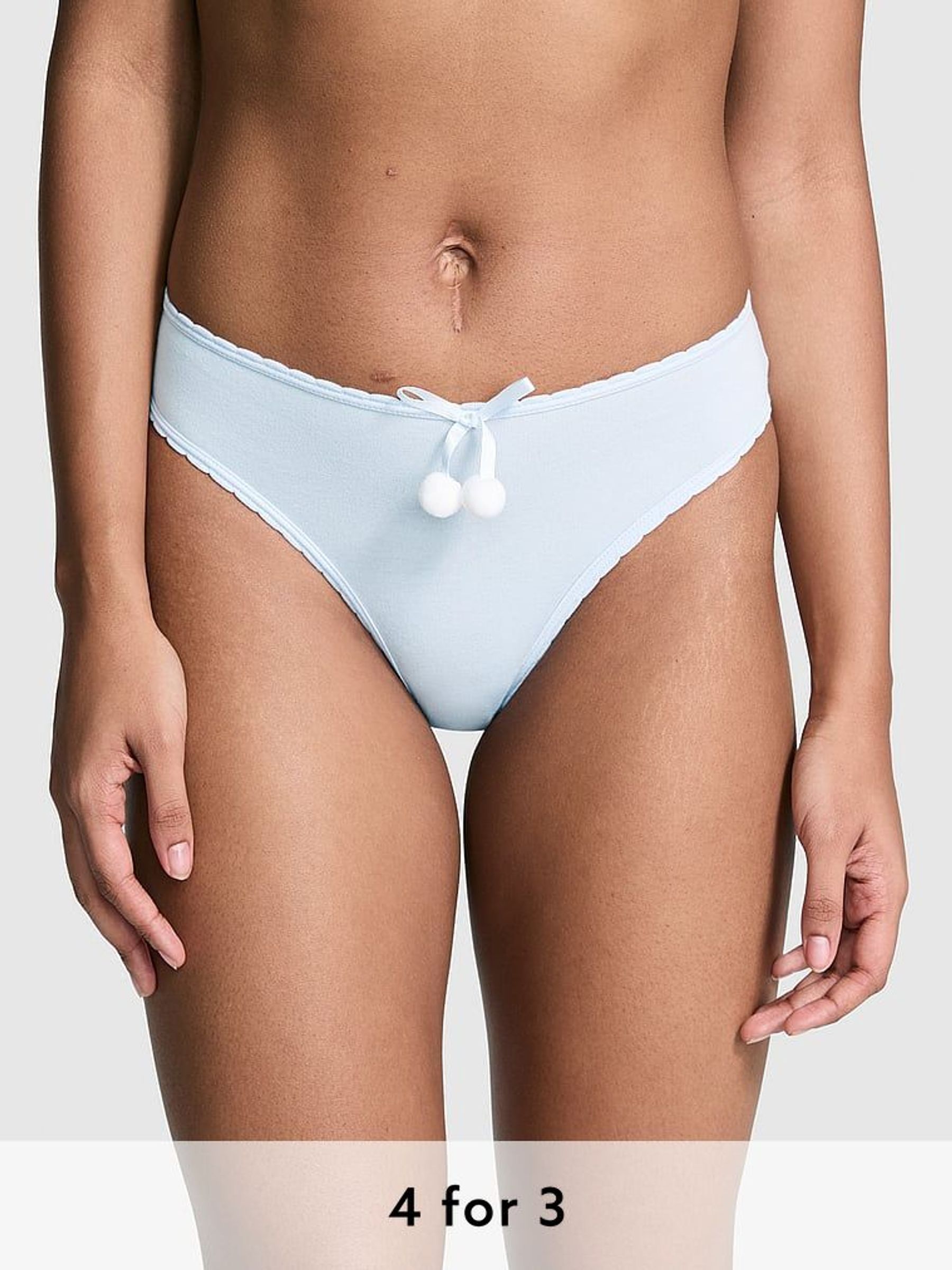 Hydrangea Blue Cheeky Cotton Knickers (AB5197) | £9