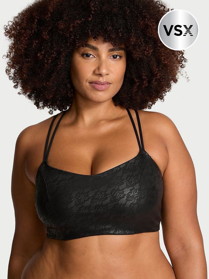 Black Elevate™ Lace Strappy Comfort Low Support Sports Bra (AB5204) | £24