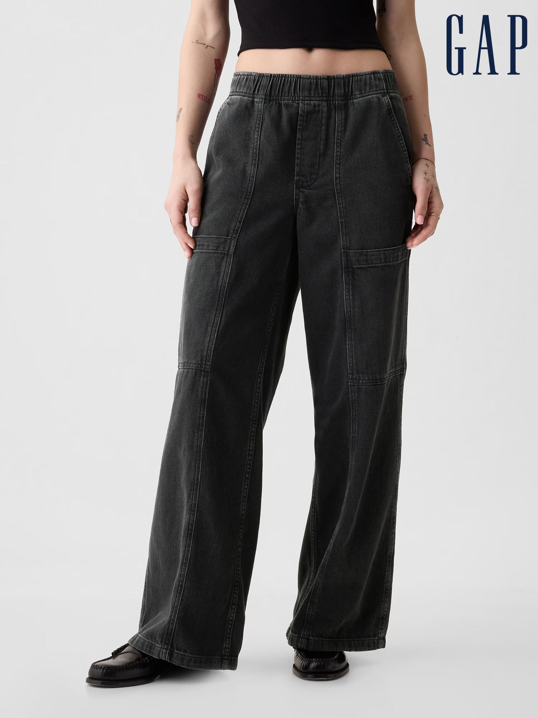 Black High Waisted Utility Easy Jeans (AB5795) | £55