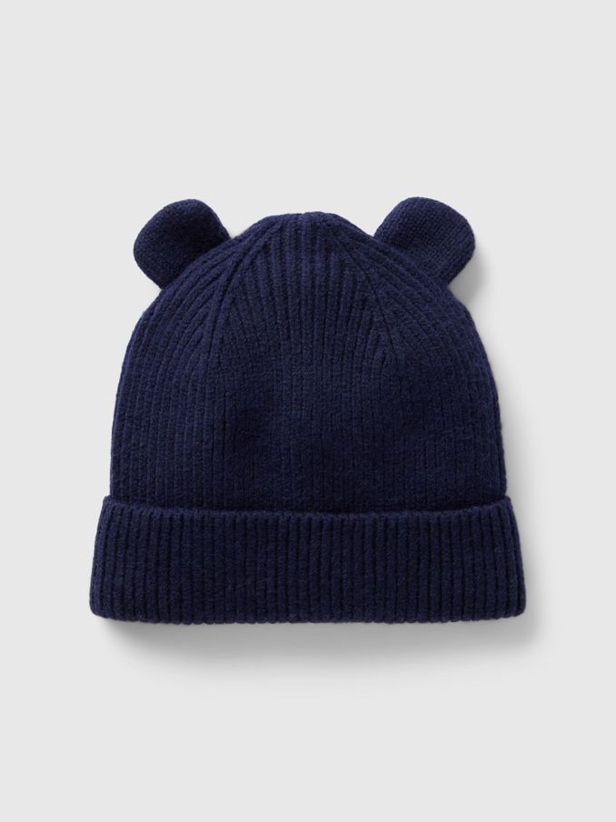 Navy Blue CashSoft Bear Beanie (Newborn-3yrs) (AB7440) | £8