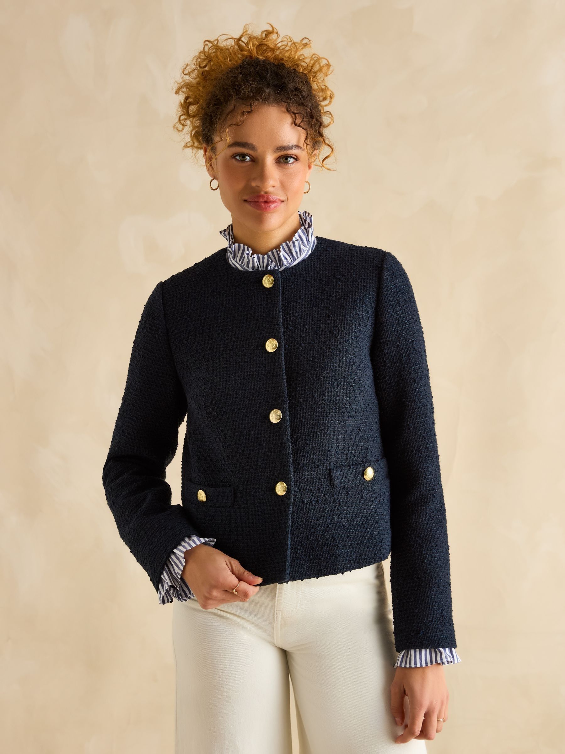 Hampstead Navy Boucle Jacket (AB7541) | £90