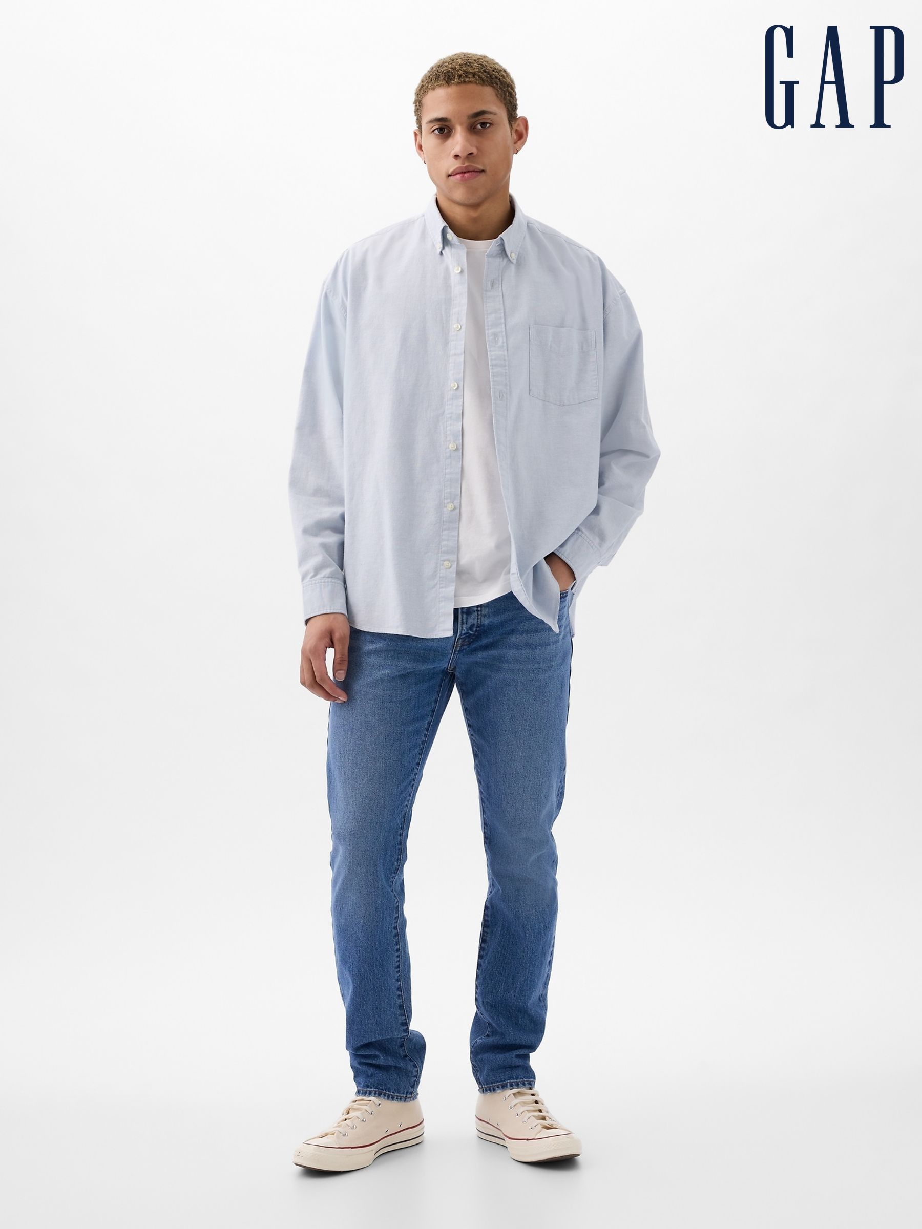 Blue Slim Fit Selvedge Jeans (AB7730) | £95