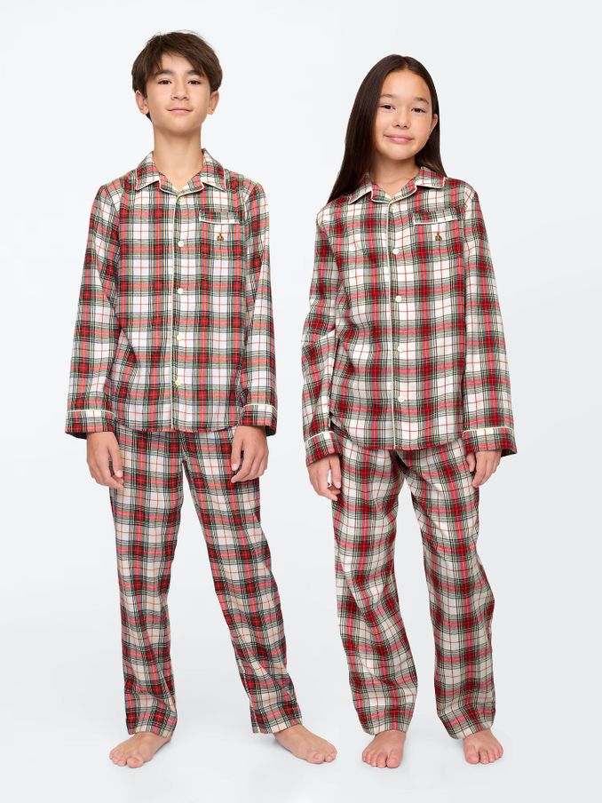 Red Long Sleeve Flannel Pyjama Set (4-13yrs) (AB8168) | £21