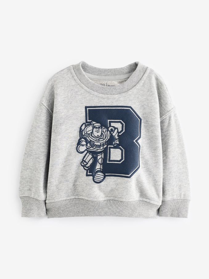 Grey Buzz Lightyear Disney Toy Story Varisty Logo Sweatshirt (6mths-5yrs) (AB8197) | £21