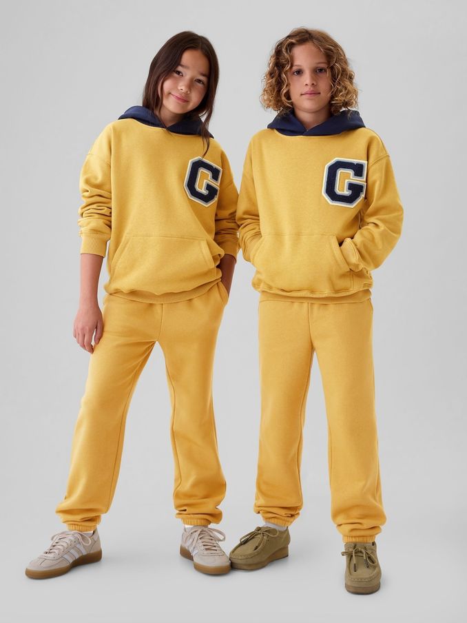 Yellow Vintage Soft Fleece-Lined Joggers (4-13yrs) (AC0906) | £12