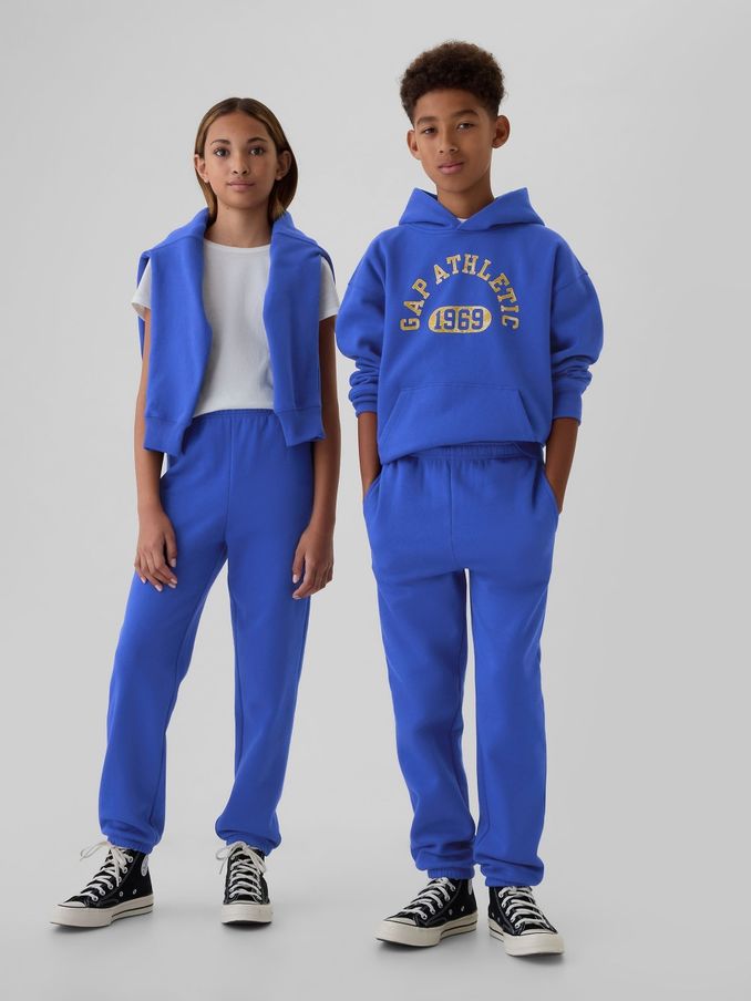 Blue Vintage Soft Fleece-Lined Joggers (4-13yrs) (AC0907) | £12