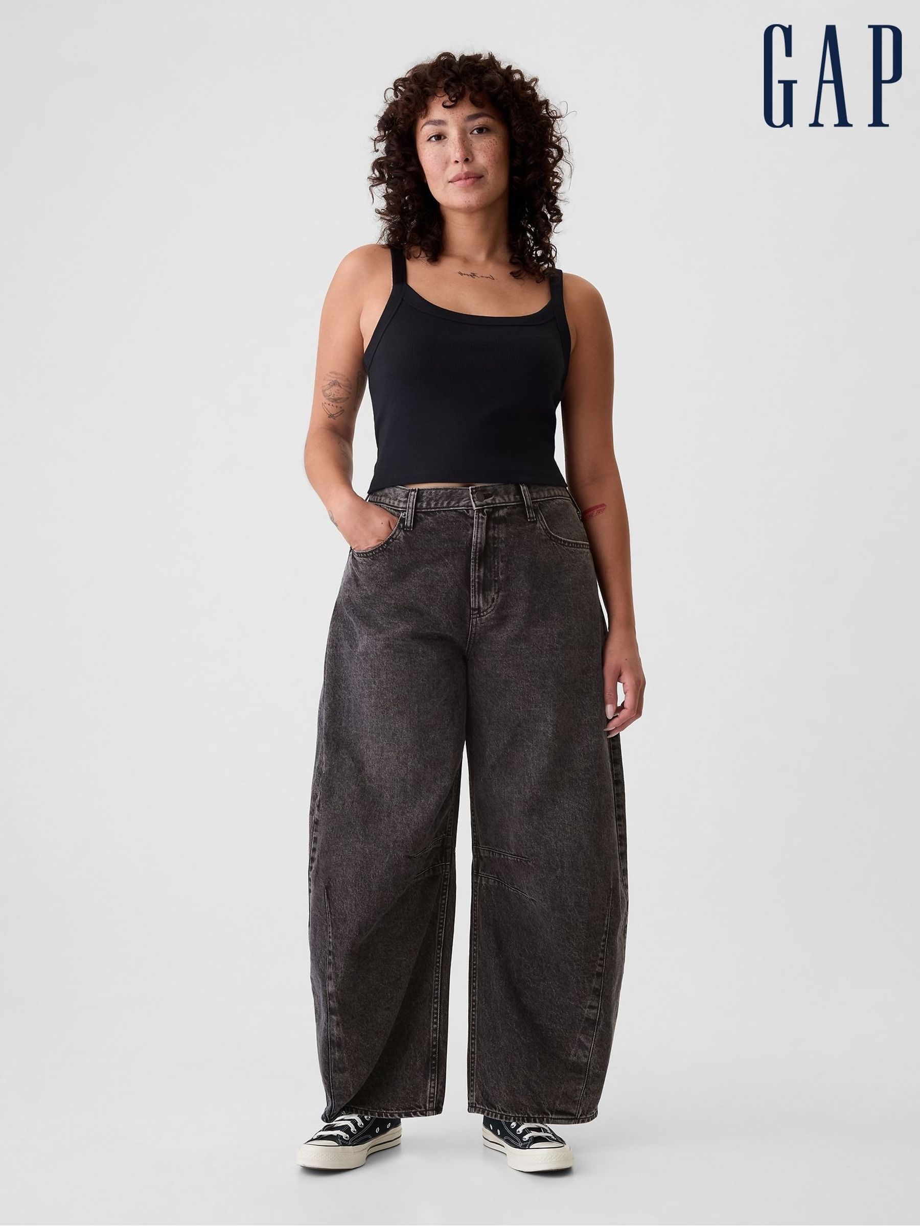 Black High Waisted Horseshoe Jeans (AC0964) | £50