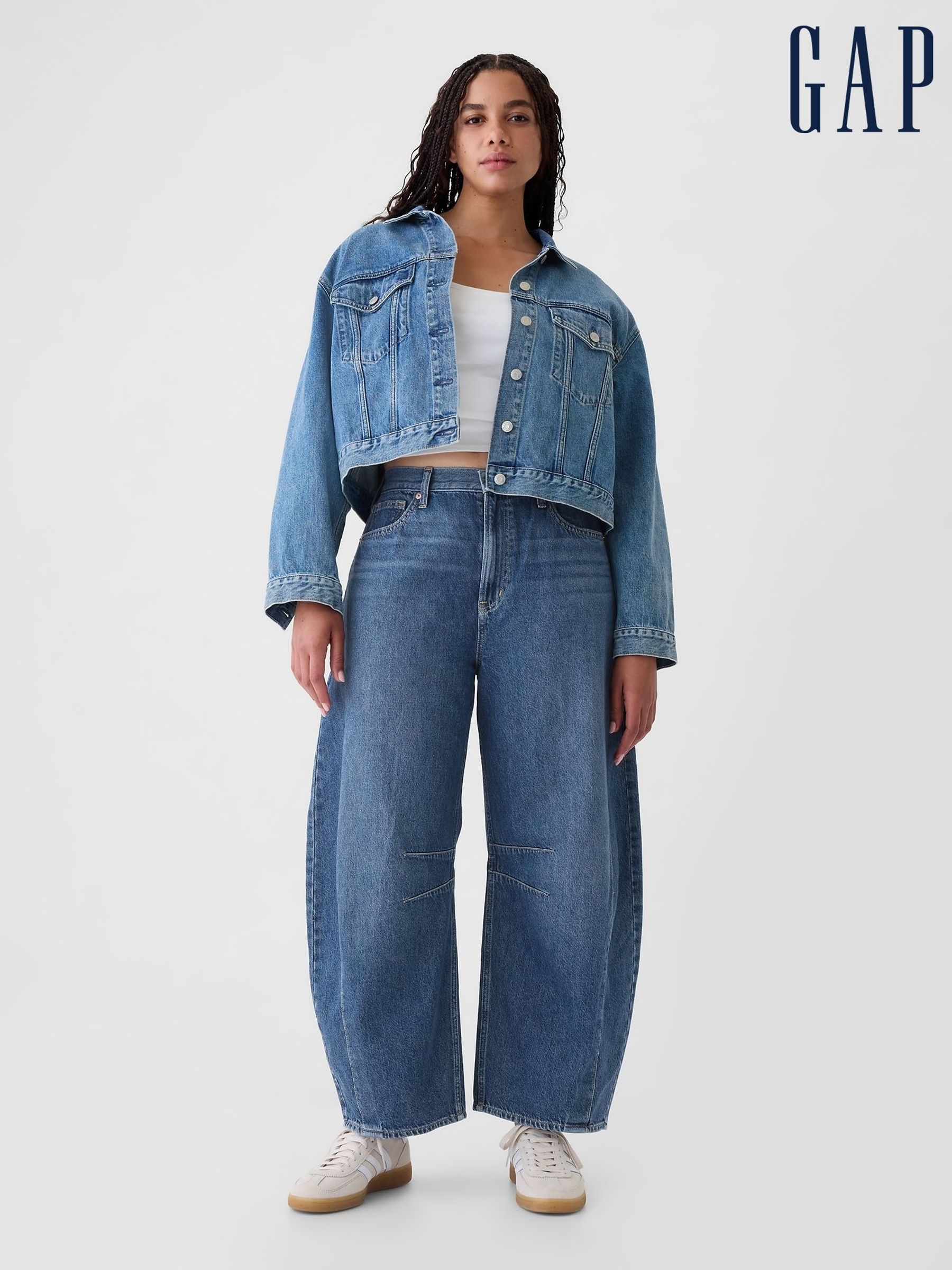 Blue High Waisted Horseshoe Jeans (AC0971) | £50