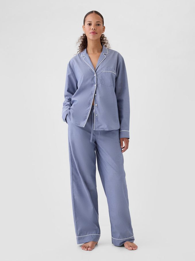Blue Trouser 100% Cotton Poplin Pyjama Bottoms (AC0975) | £15