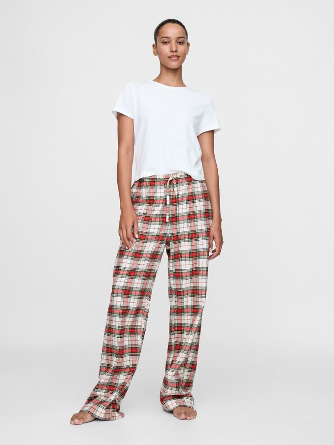 Red Matching Family Christmas 100% Cotton Relaxed Traditional Check Pyjama Bottoms (AC0979) | £15