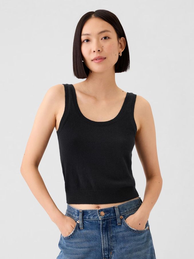Black CashSoft Cropped Vest (AC0984) | £18