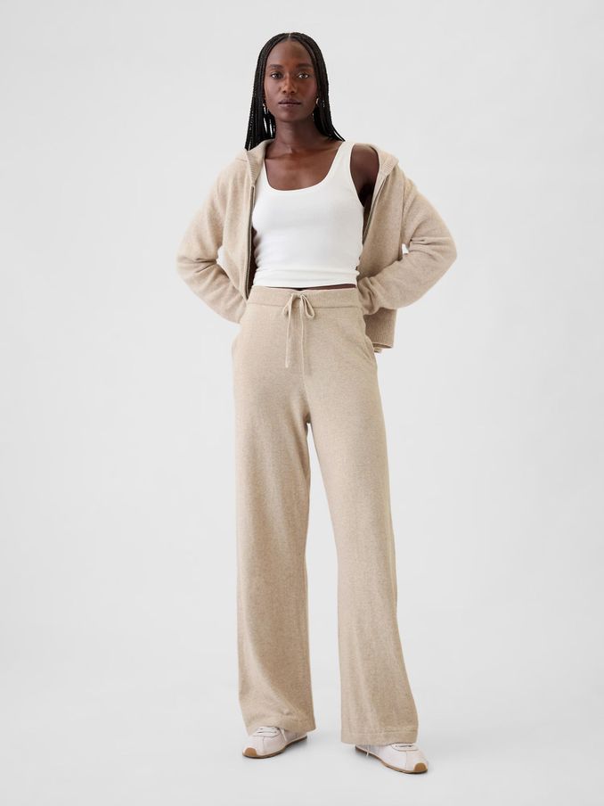 Beige CashSoft Knitted Trousers (AC1087) | £24