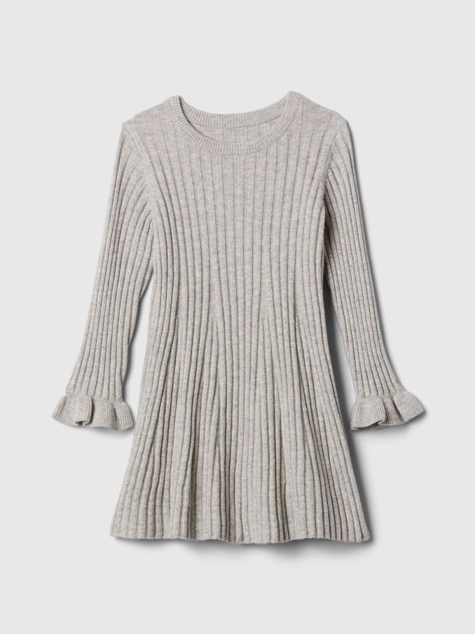 Grey CashSoft Rib Jumper Dress (6mths-5yrs) (AC1106) | £15