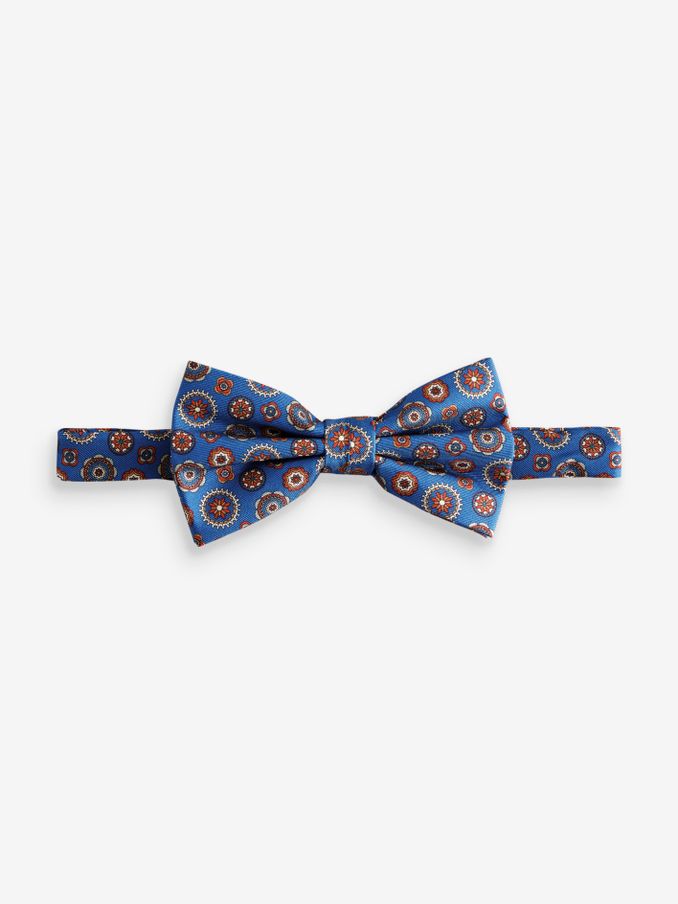 Blue Medallion 100% Silk Bow Tie (AC2080) | £25