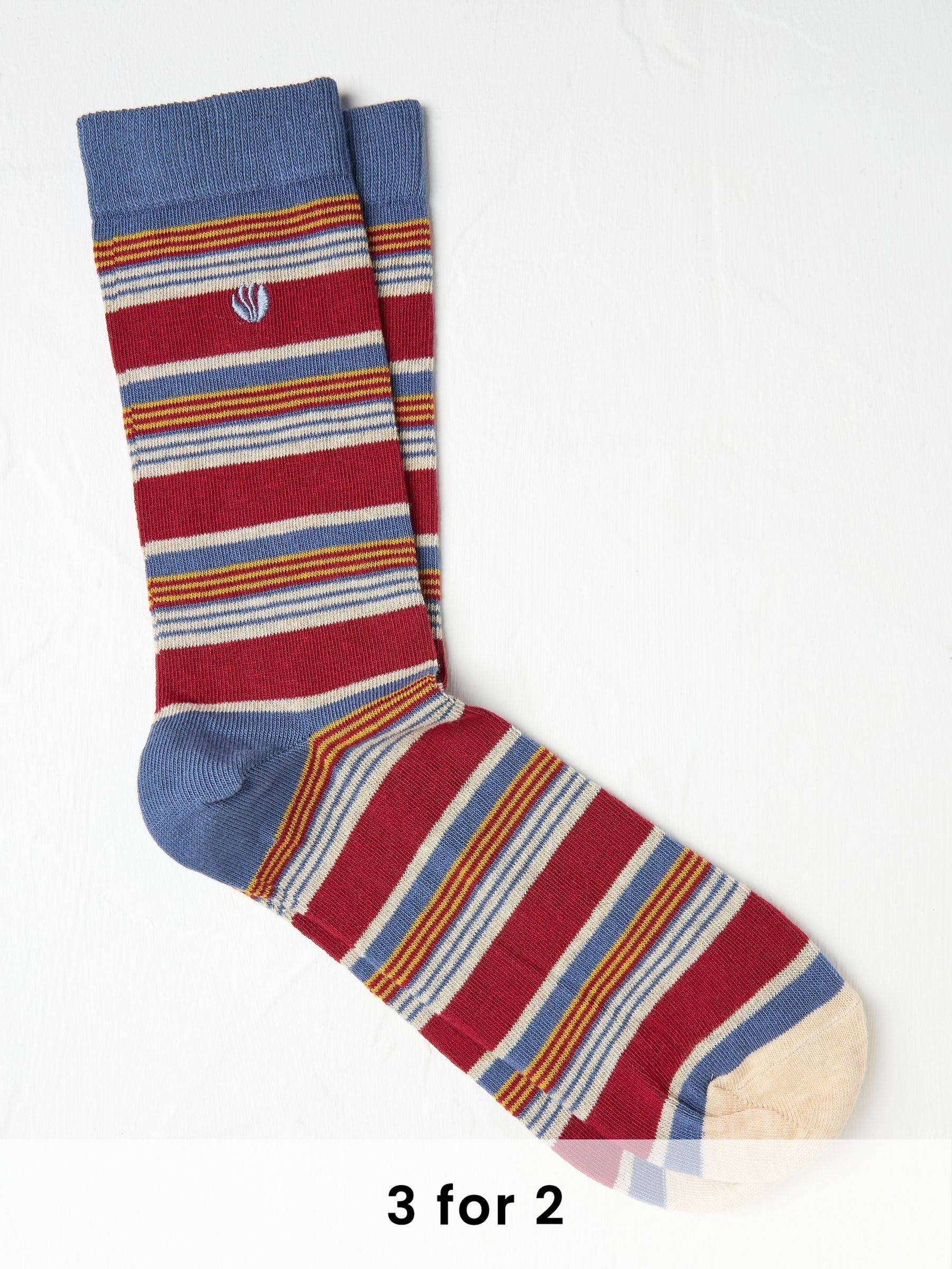 Blue & Red Men's Striped Socks (AC3172) | £7.50