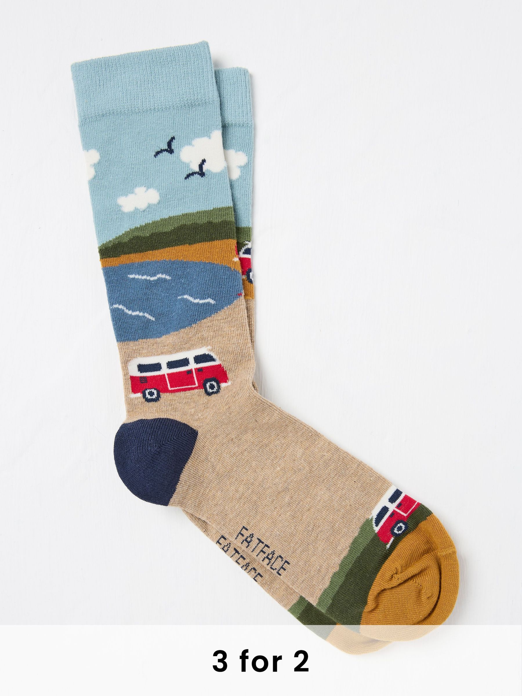 Multi Campervan Men's Socks (AC3178) | £7.50