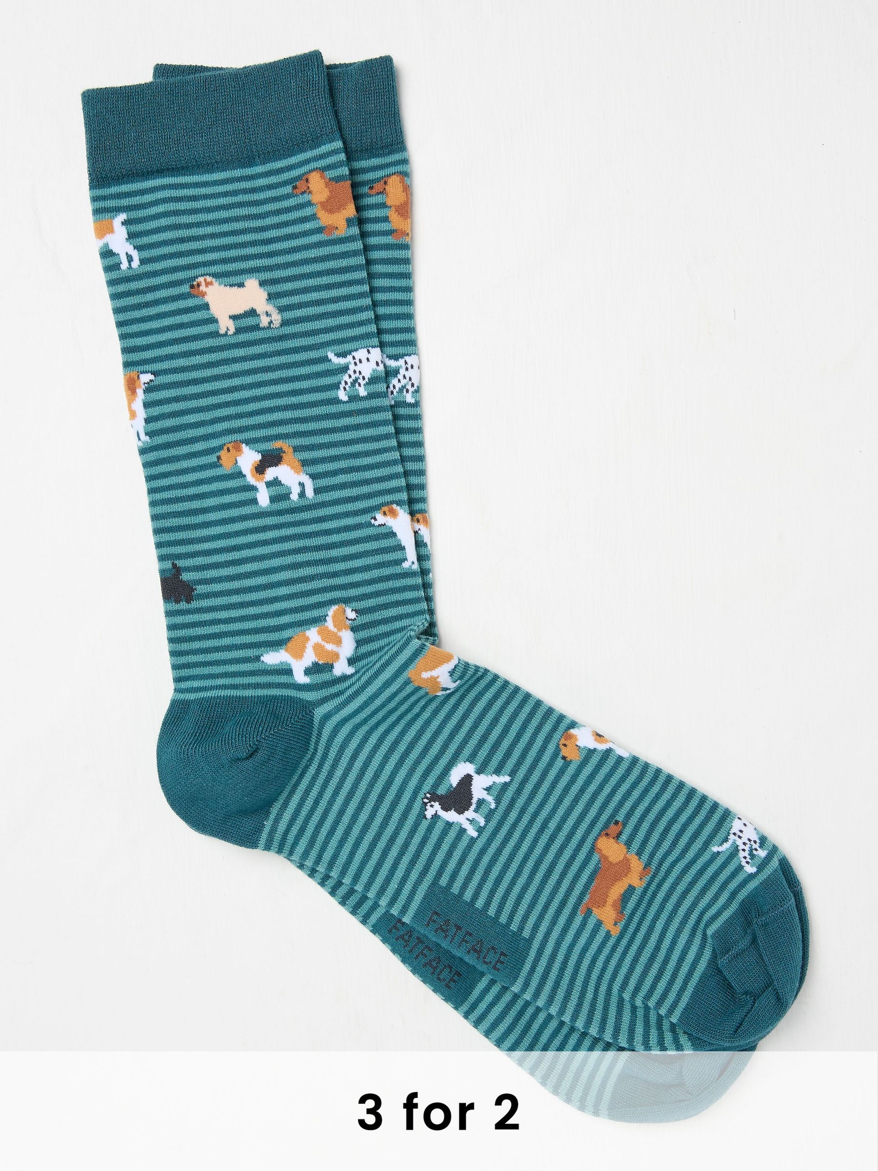 Teal Blue Dogs Men's Socks (AC3185) | £7.50
