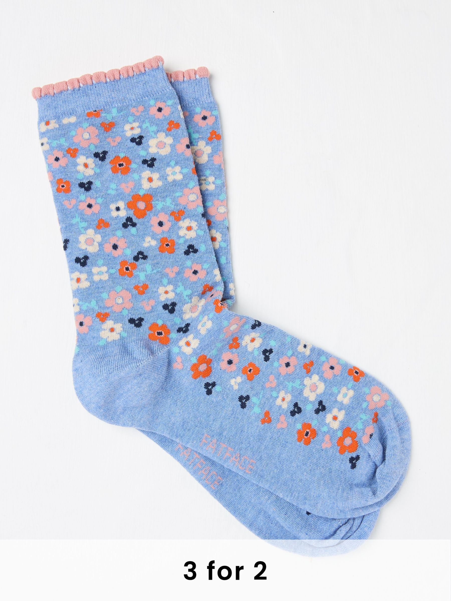 Blue Floral Women's Socks (AC3234) | £7.50