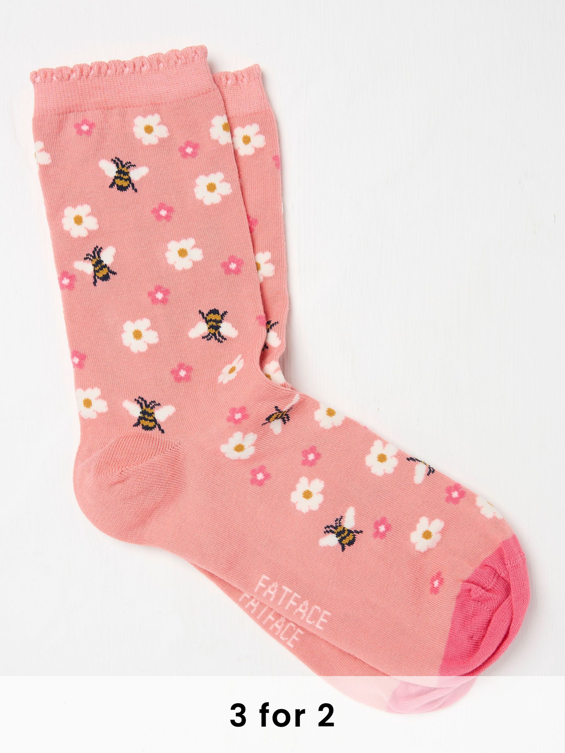 Pink Daisy Bee Women's Socks (AC3237) | £0