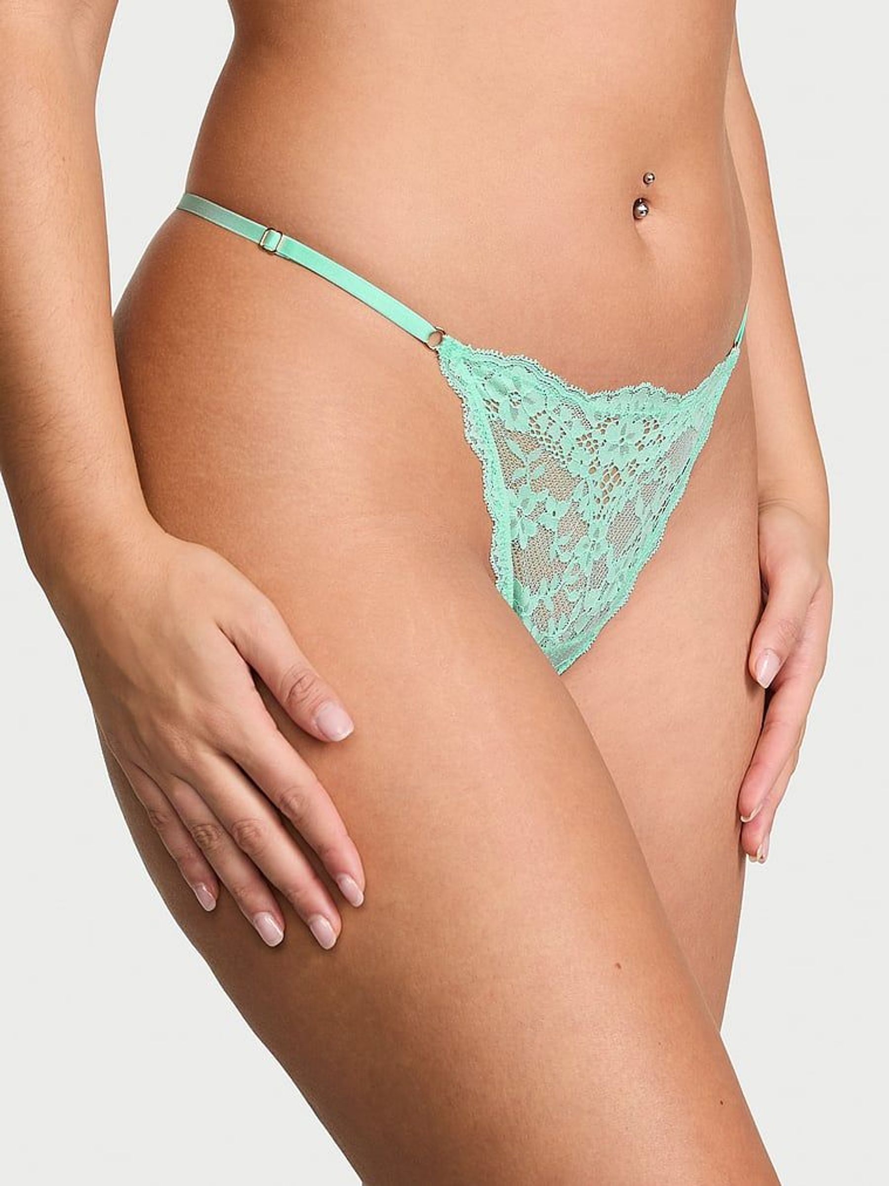 Waterfall Green G String Lace Knickers (AC3298) | £18