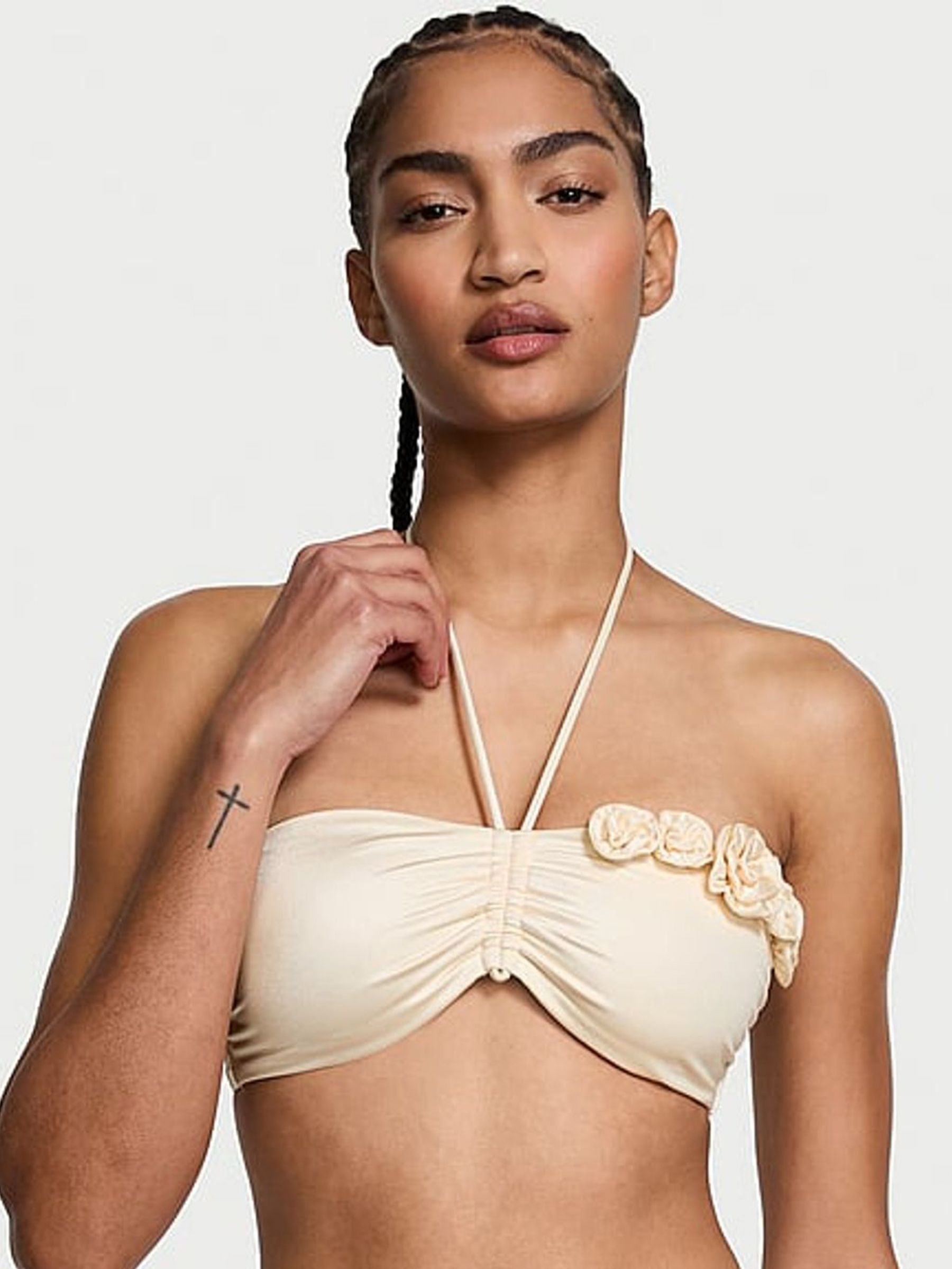 Candlelight White Bandeau Rosette Bikini Top (AC3319) | £49