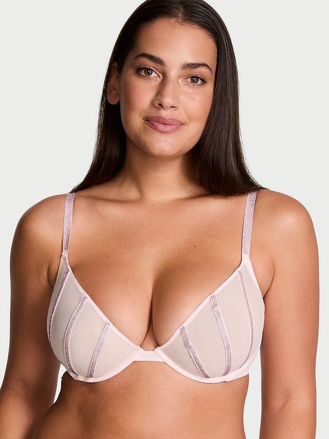 Angel Pink Sheer Shine Low Cut Demi Bra (AC3535) | £59