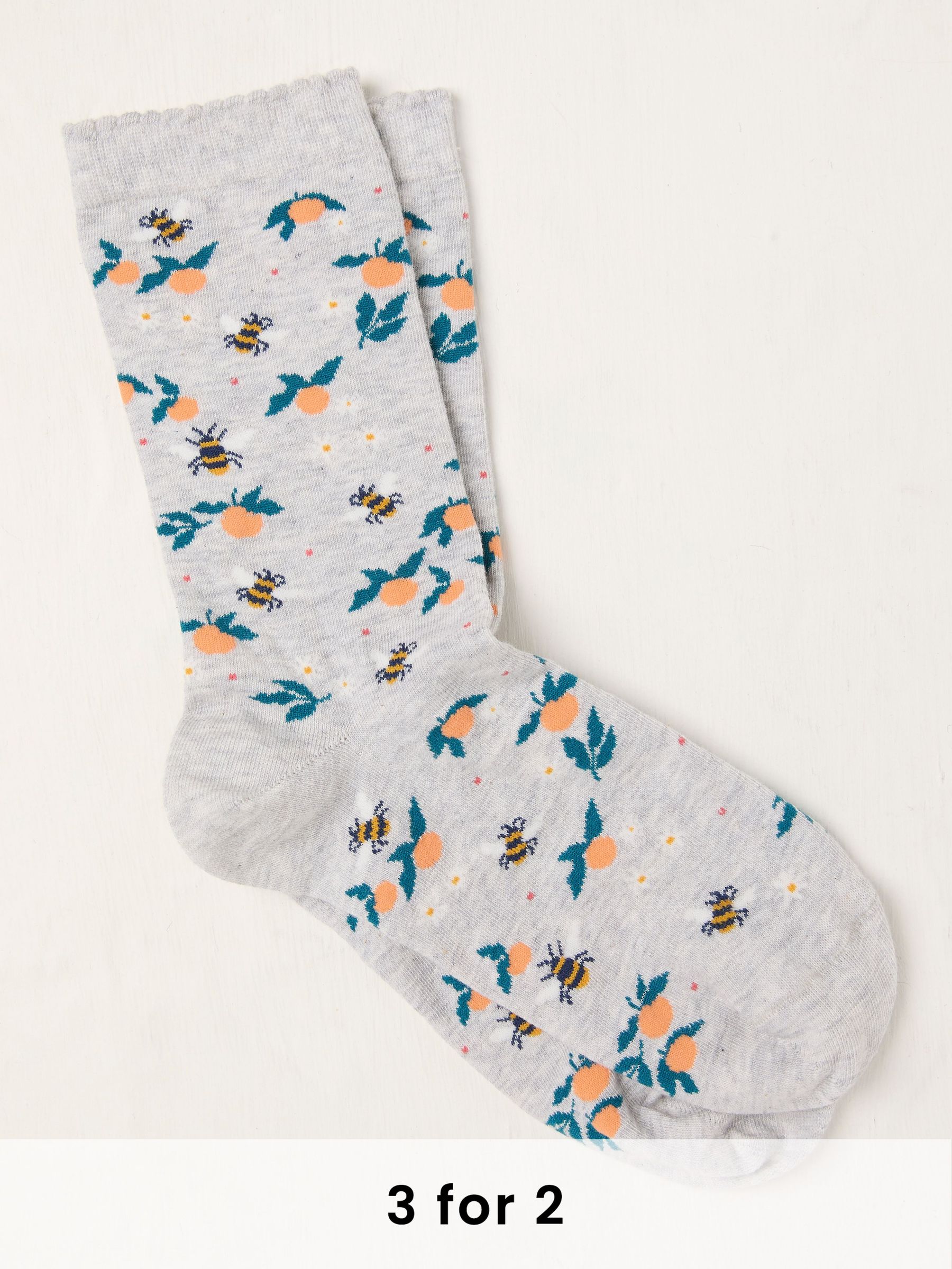 Grey Bee Socks (AC5374) | £7.50