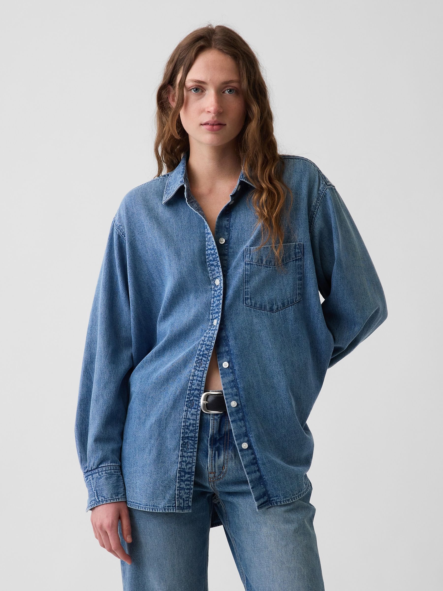 Medium Wash - Denim Big Shirt