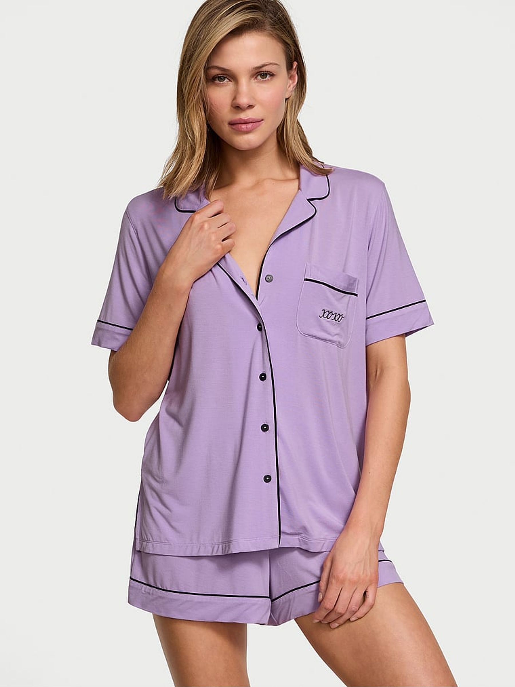 Charmed Violet Purple Modal Short Pyjama Set (AC7493) | £55