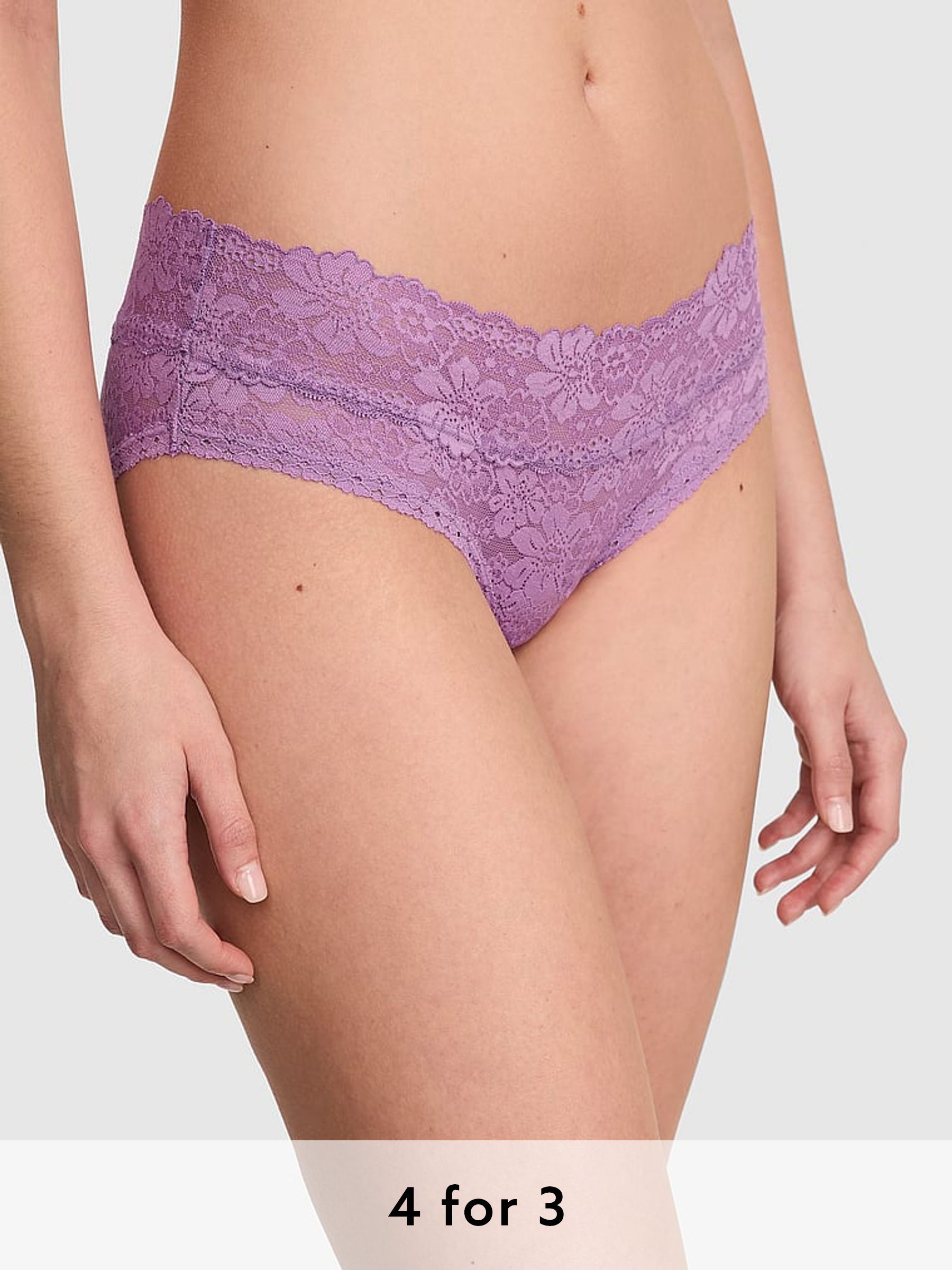 Grape Taffy Purple Hipster Floral Lace Knickers (AC7500) | £9