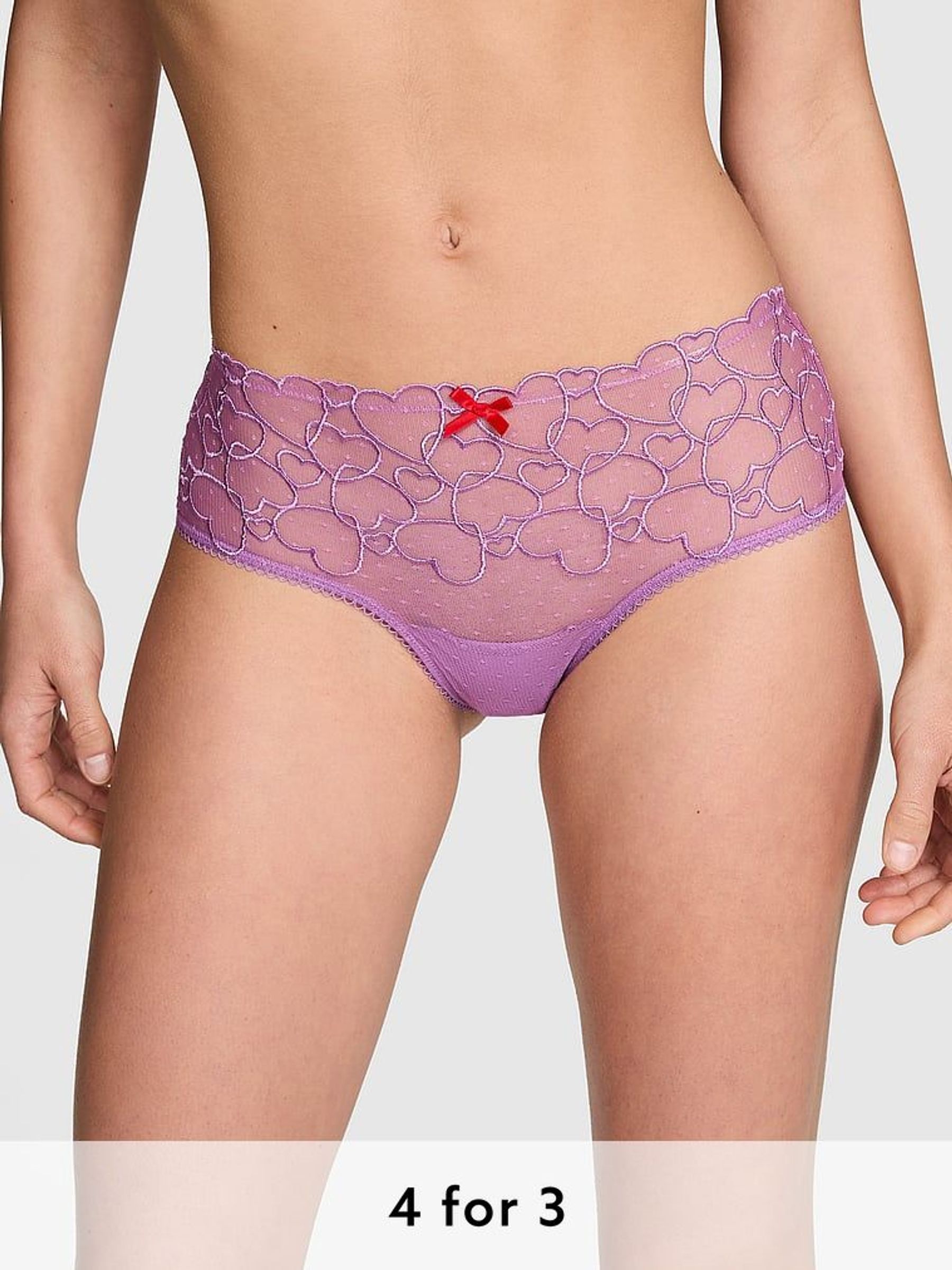 Grape Taffy Purple Cheeky Lace Knickers (AC7515) | £9