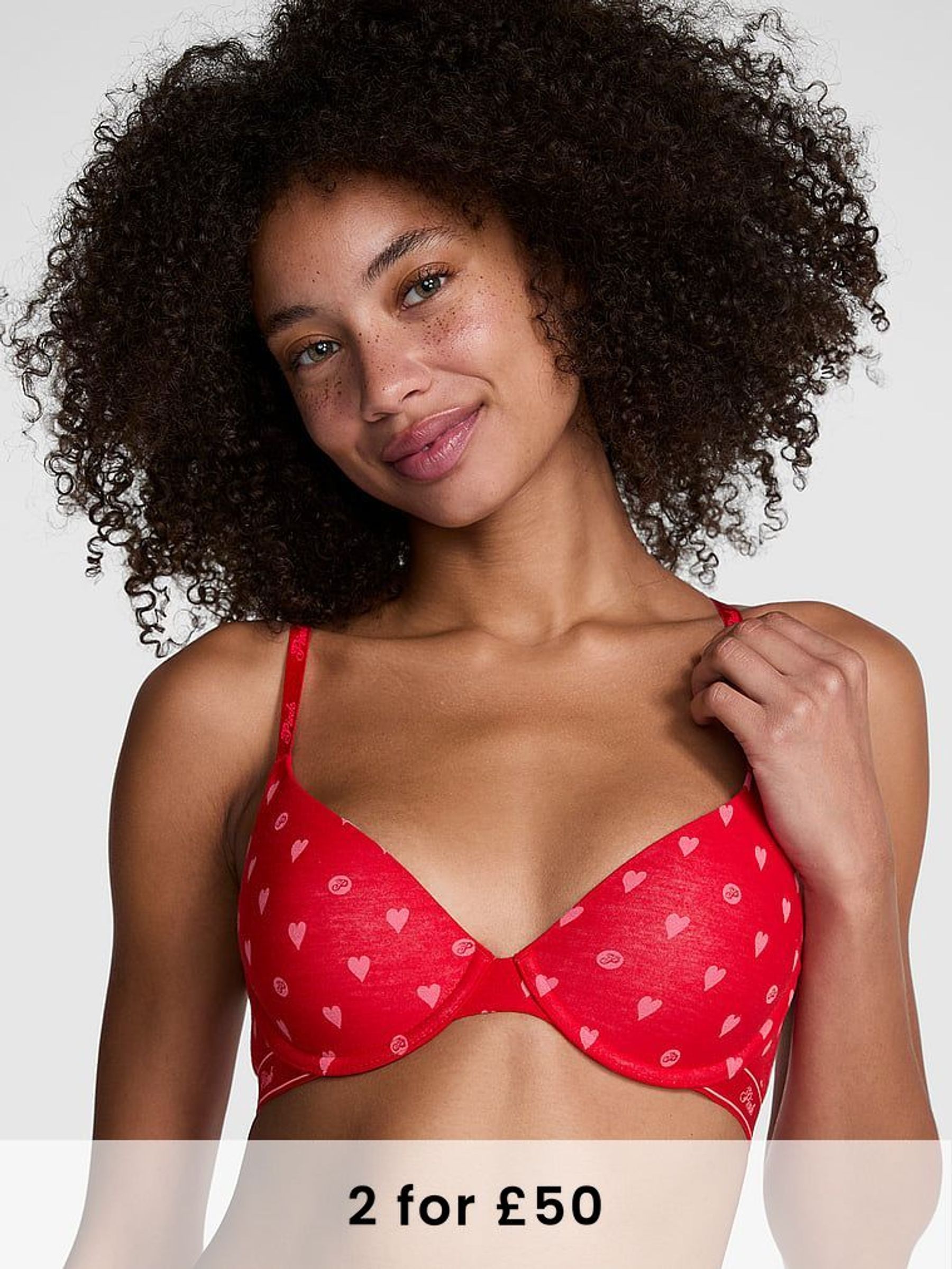 Red Heart T Shirt Bra (AC7529) | £29