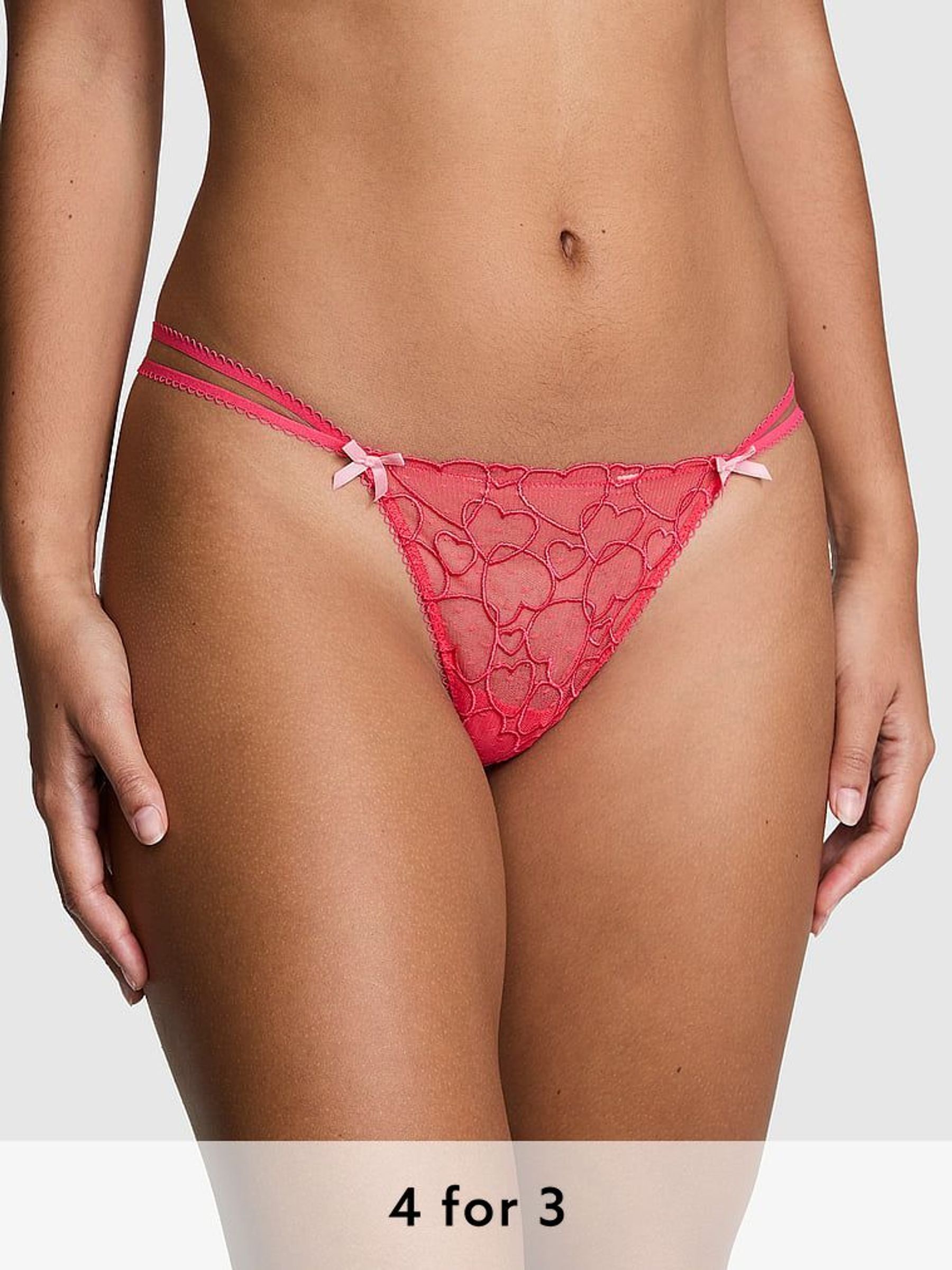 Double Bubble Pink G String Lace Knickers (AC7557) | £9