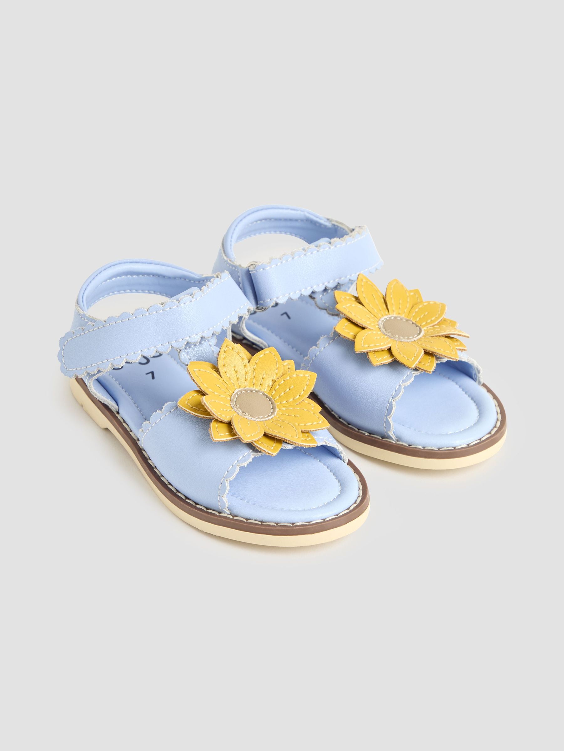 Blue Flower Leather Sandals (AC8329) | £26 - £28