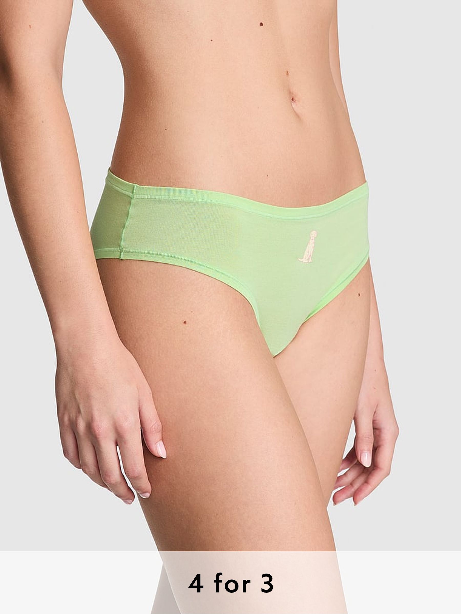 Pale Petal Green Cheeky Cotton Knickers (AC9002) | £9
