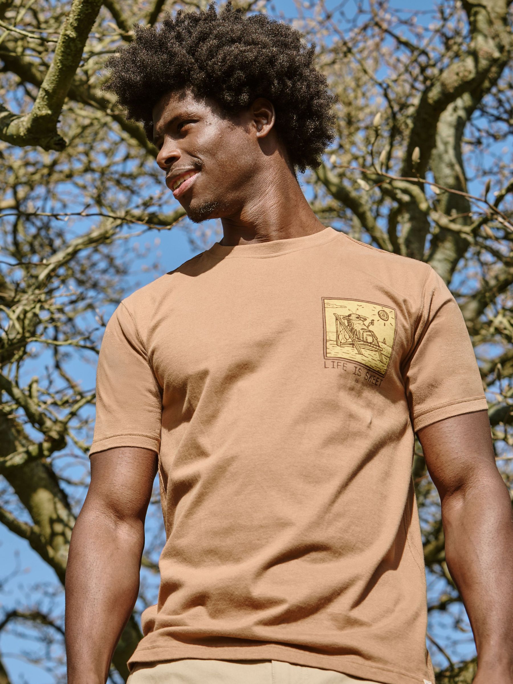 Tan Brown Beeble Doing Nothing Graphic T-Shirt (AD2720) | £28