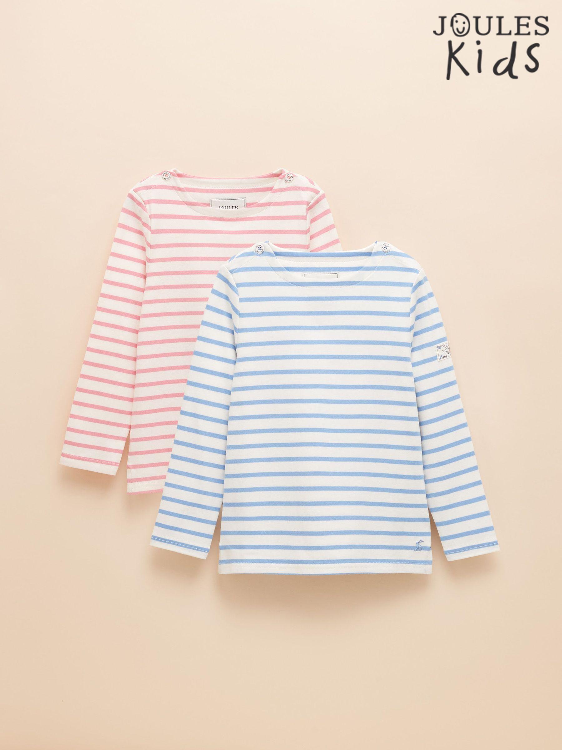 Girls' Harbour Pink & Blue Pack of Two Long Sleeve Jersey Top (AD3741) | £24 - £30