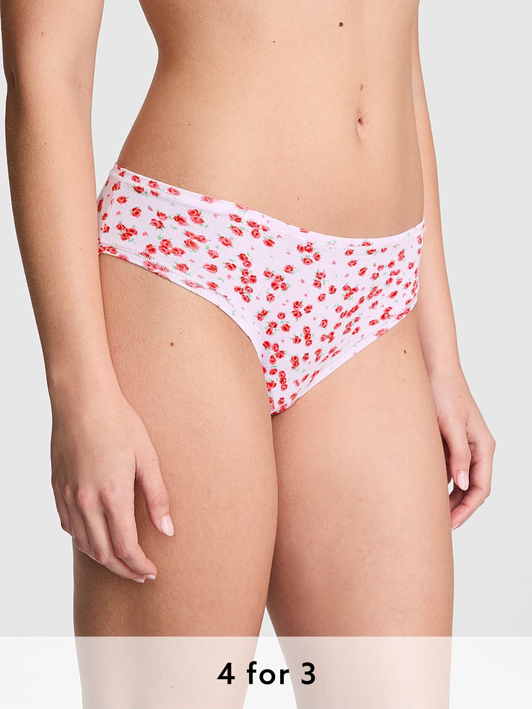 Purple Whisper Floral Cheeky Cotton Knickers (AD4211) | £9