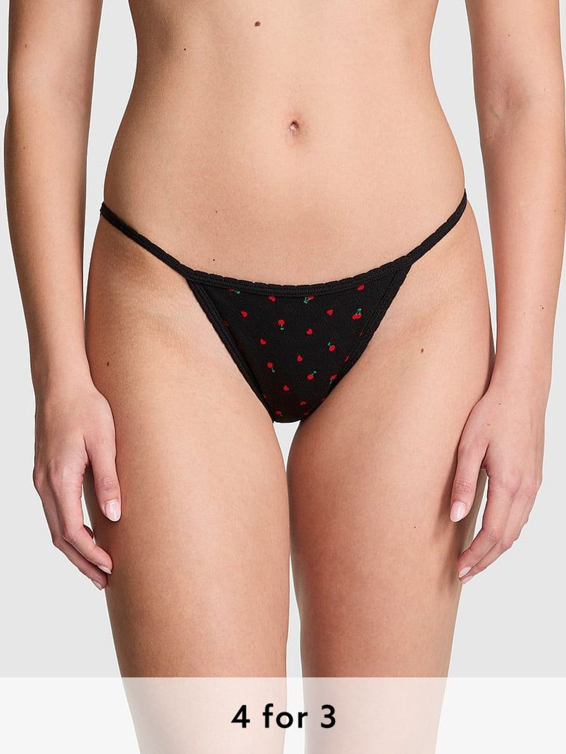 Black Cherry Bikini Cotton Knickers (AD4235) | £9