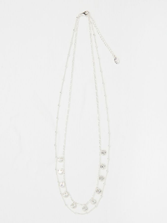Silver Tone Double Layered Necklace (AD5265) | £16.50