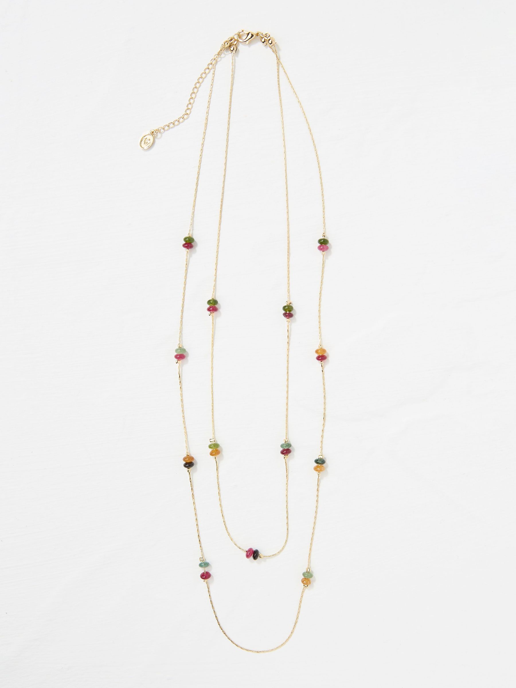 Multi Semi Precious Stone Layered Necklace (AD5283) | £18.50