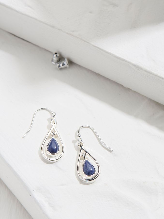 Navy Tear Drop Earrings (AD5294) | £12.50