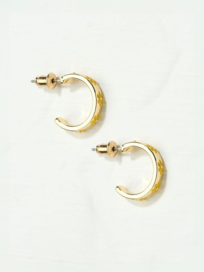 Yellow Enamel Daisy Stud Earrings (AD7167) | £10.50