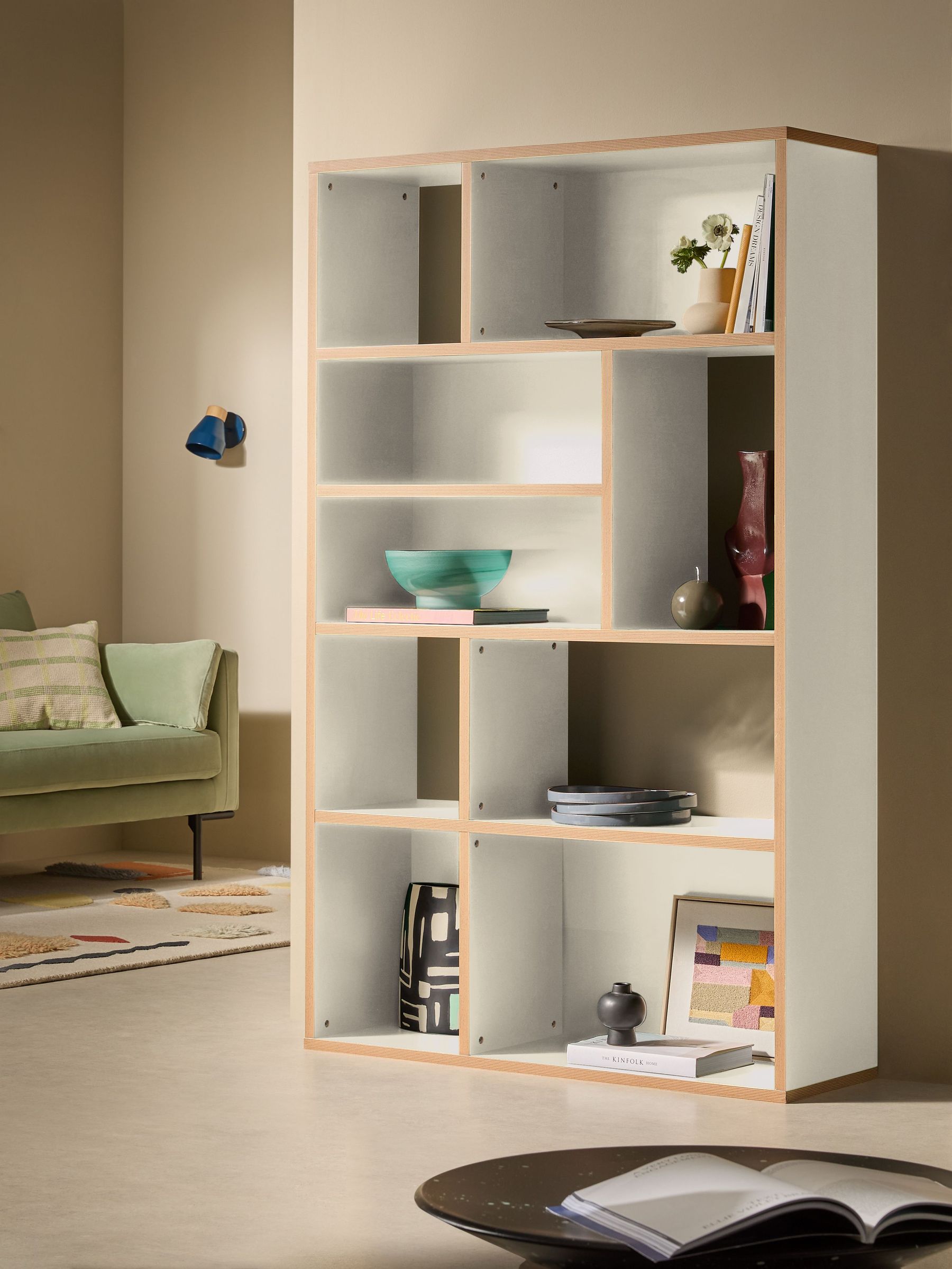Zayla Wide Tall Shelving Unit in Grey (AD8613) | £299