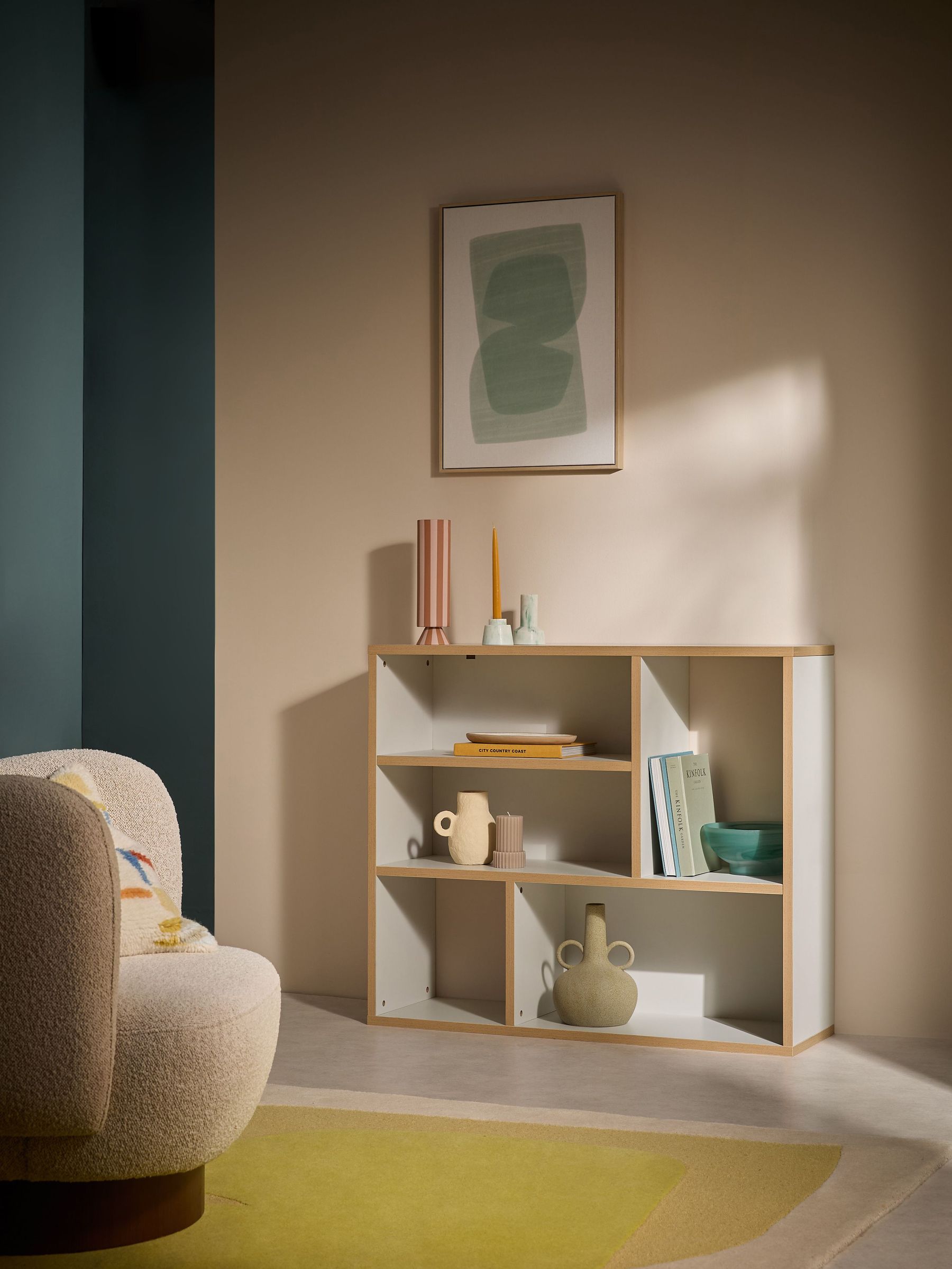 Zayla Low Tall Shelving Unit in Grey (AD8614) | £189