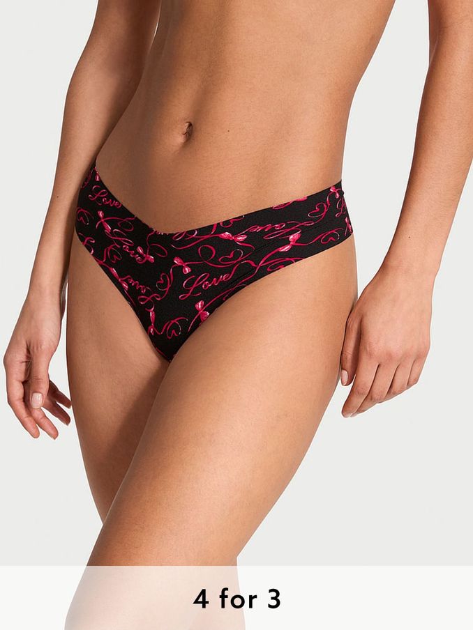 Black Love Script Thong Knickers (AD8640) | £9