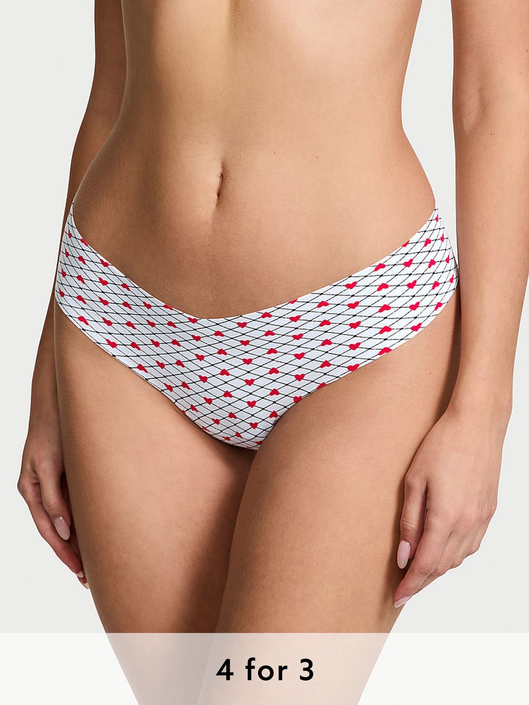 Light Blue Fishnet Heart Thong Knickers (AD8641) | £9